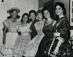 October 7, 1961 with Minnie Pearl, Wilma Lee Cooper, Skeeter Davis, June Carter, and Kitty Wells